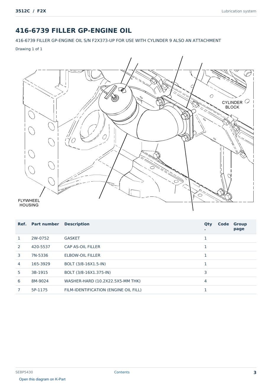 Caterpillar 3512C S/N F2X Partsbook SEBP5430 (English) - sample page 3 of 10 Caterpillar 3512C S/N F2X Partsbook SEBP5430 (English) - sample page 3 of 10