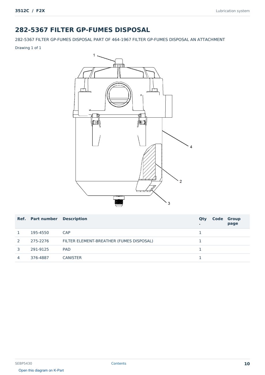 Caterpillar 3512C S/N F2X Partsbook SEBP5430 (English) - sample page 10 of 10 Caterpillar 3512C S/N F2X Partsbook SEBP5430 (English) - sample page 10 of 10