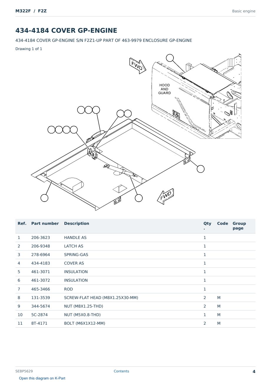 Caterpillar M322F S/N F2Z Partsbook SEBP5629 (English) - sample page 4 of 10 Caterpillar M322F S/N F2Z Partsbook SEBP5629 (English) - sample page 4 of 10