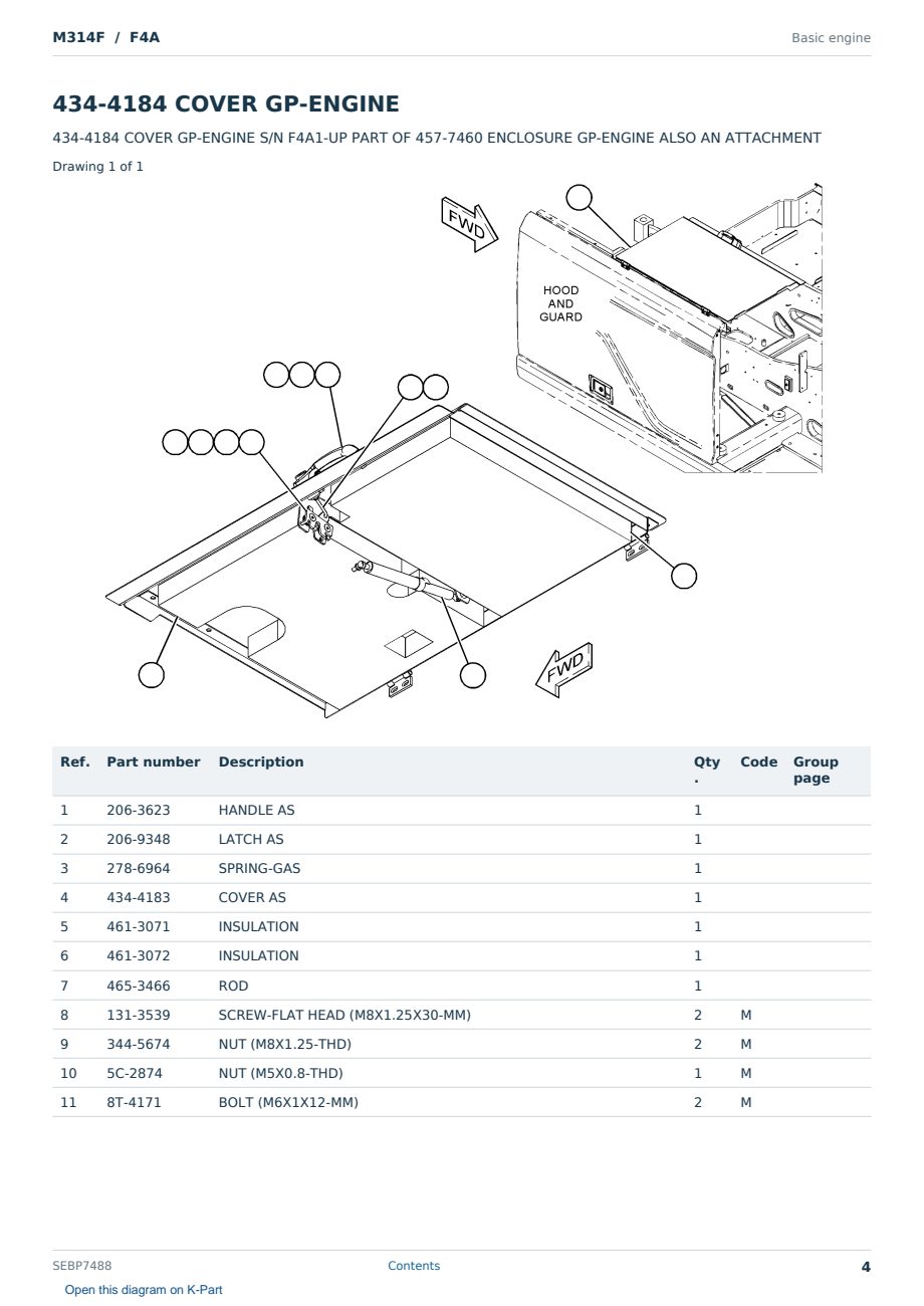 Caterpillar M314F S/N F4A Partsbook SEBP7488 (English) - sample page 4 of 10 Caterpillar M314F S/N F4A Partsbook SEBP7488 (English) - sample page 4 of 10