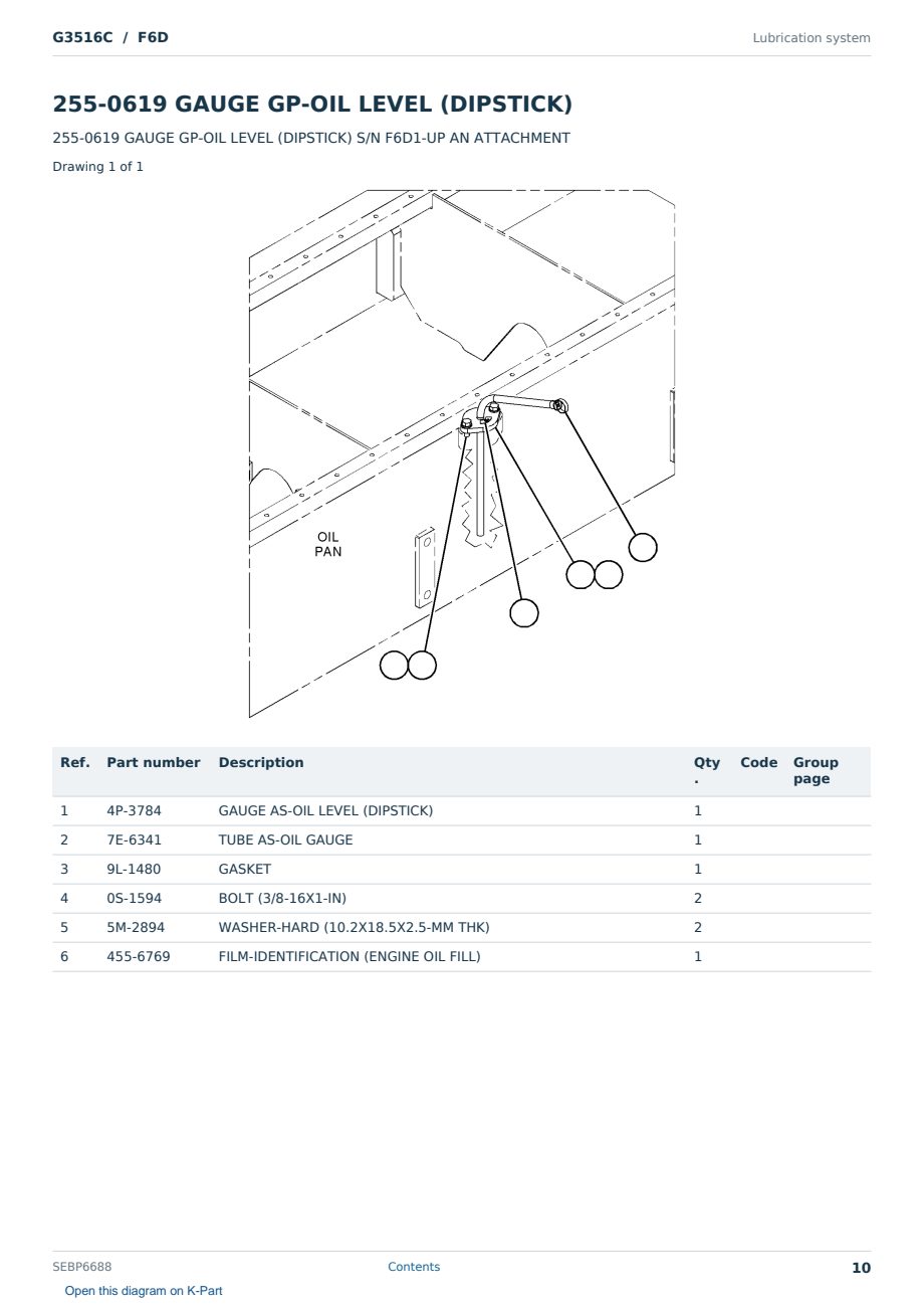 Caterpillar G3516C S/N F6D Partsbook SEBP6688 (English) - sample page 10 of 10 Caterpillar G3516C S/N F6D Partsbook SEBP6688 (English) - sample page 10 of 10