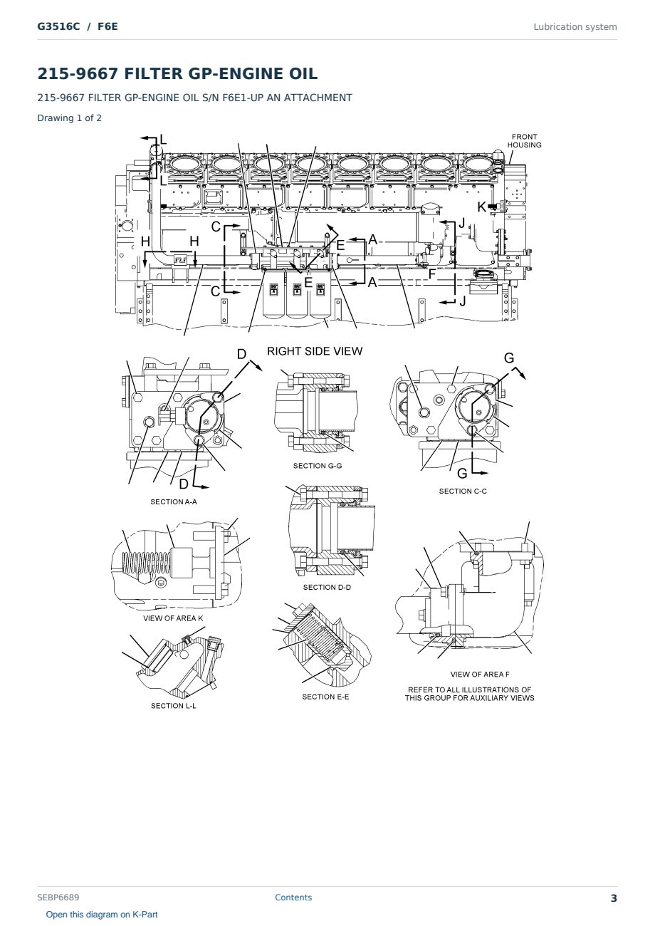 Caterpillar G3516C S/N F6E Partsbook SEBP6689 (English) - sample page 3 of 10 Caterpillar G3516C S/N F6E Partsbook SEBP6689 (English) - sample page 3 of 10