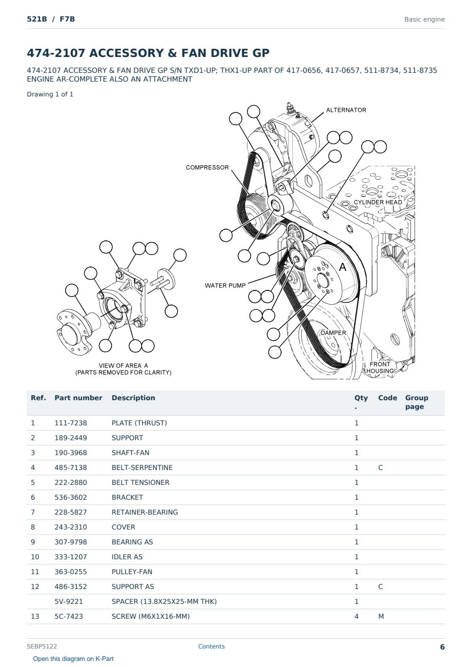 Caterpillar 521B S/N F7B Partsbook SEBP5122 (English) - sample page 6 of 10 Caterpillar 521B S/N F7B Partsbook SEBP5122 (English) - sample page 6 of 10