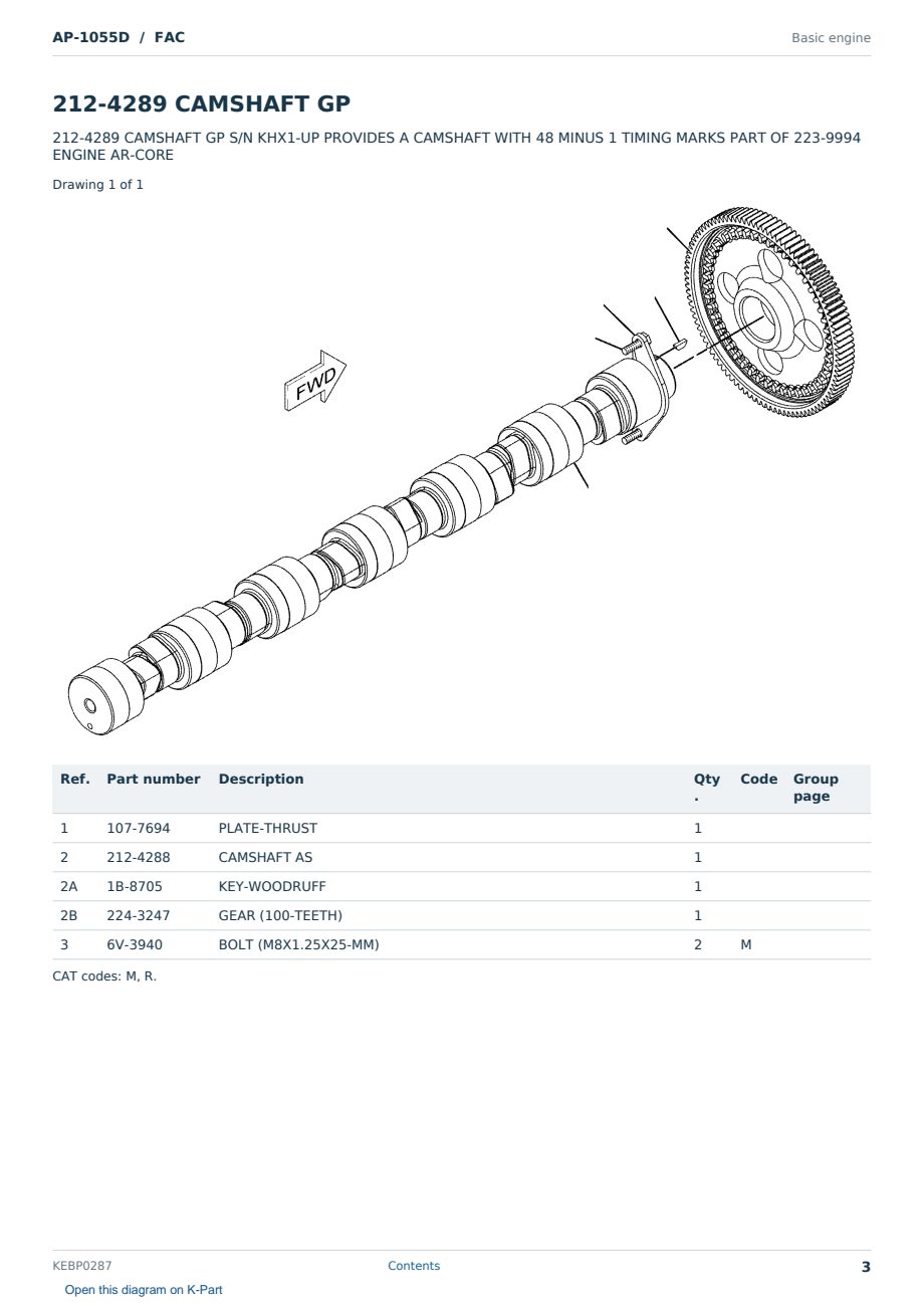 Caterpillar AP-1055D S/N FAC Partsbook KEBP0287 (English) - sample page 3 of 10 Caterpillar AP-1055D S/N FAC Partsbook KEBP0287 (English) - sample page 3 of 10