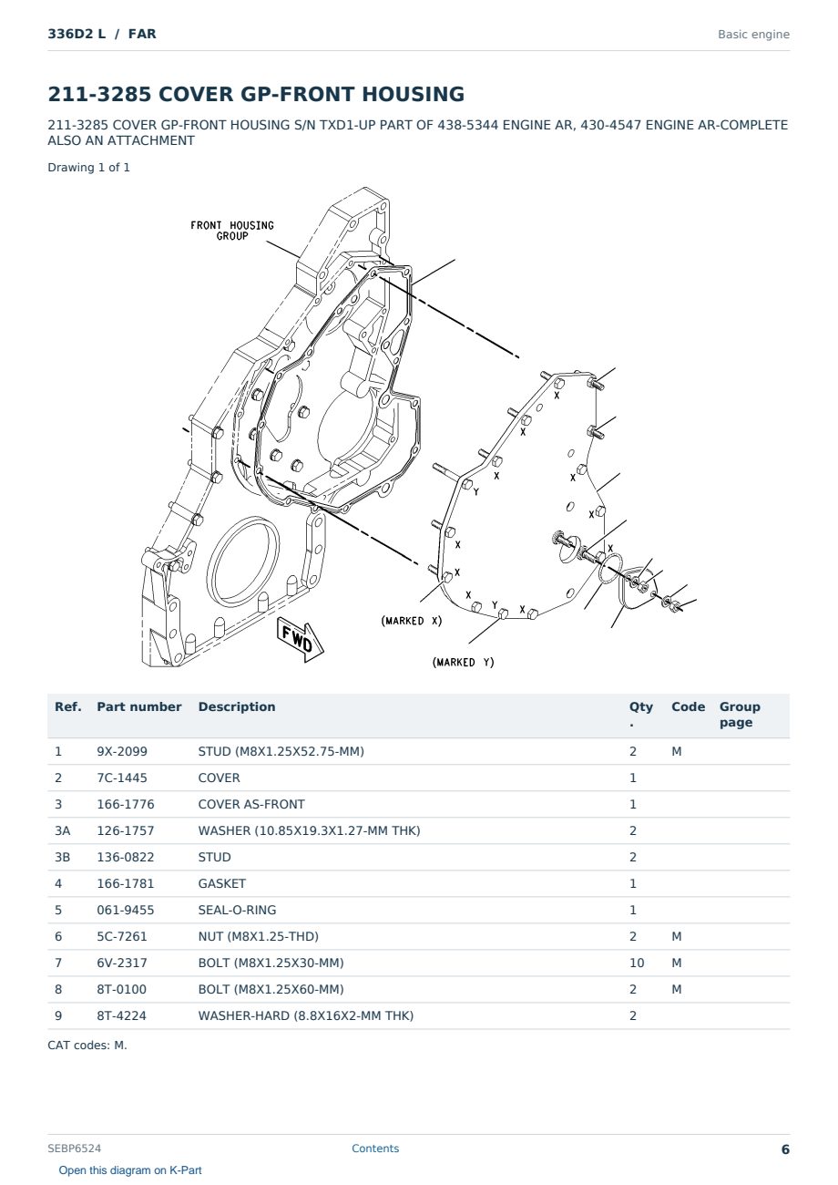 Caterpillar 336D2 L S/N FAR Partsbook SEBP6524 (English) - sample page 6 of 10 Caterpillar 336D2 L S/N FAR Partsbook SEBP6524 (English) - sample page 6 of 10