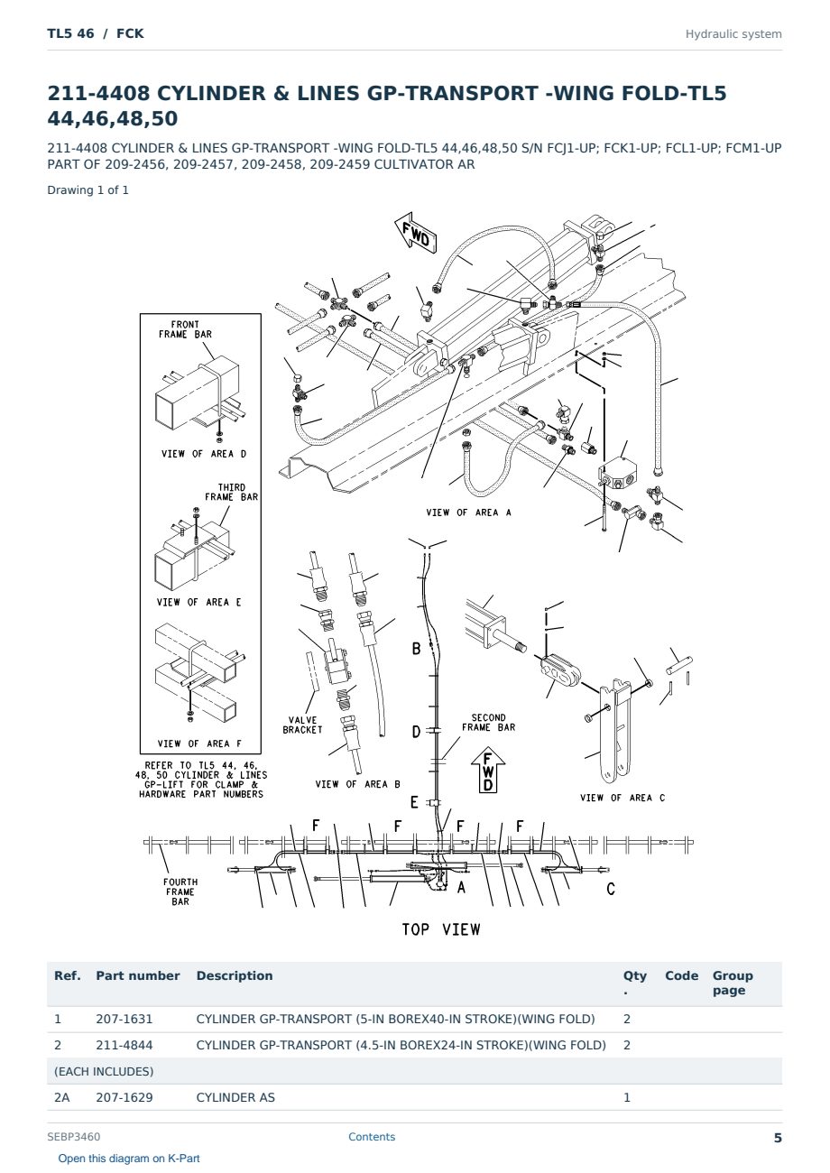 Caterpillar TL5 46 S/N FCK Partsbook SEBP3460 (English) - sample page 5 of 10 Caterpillar TL5 46 S/N FCK Partsbook SEBP3460 (English) - sample page 5 of 10