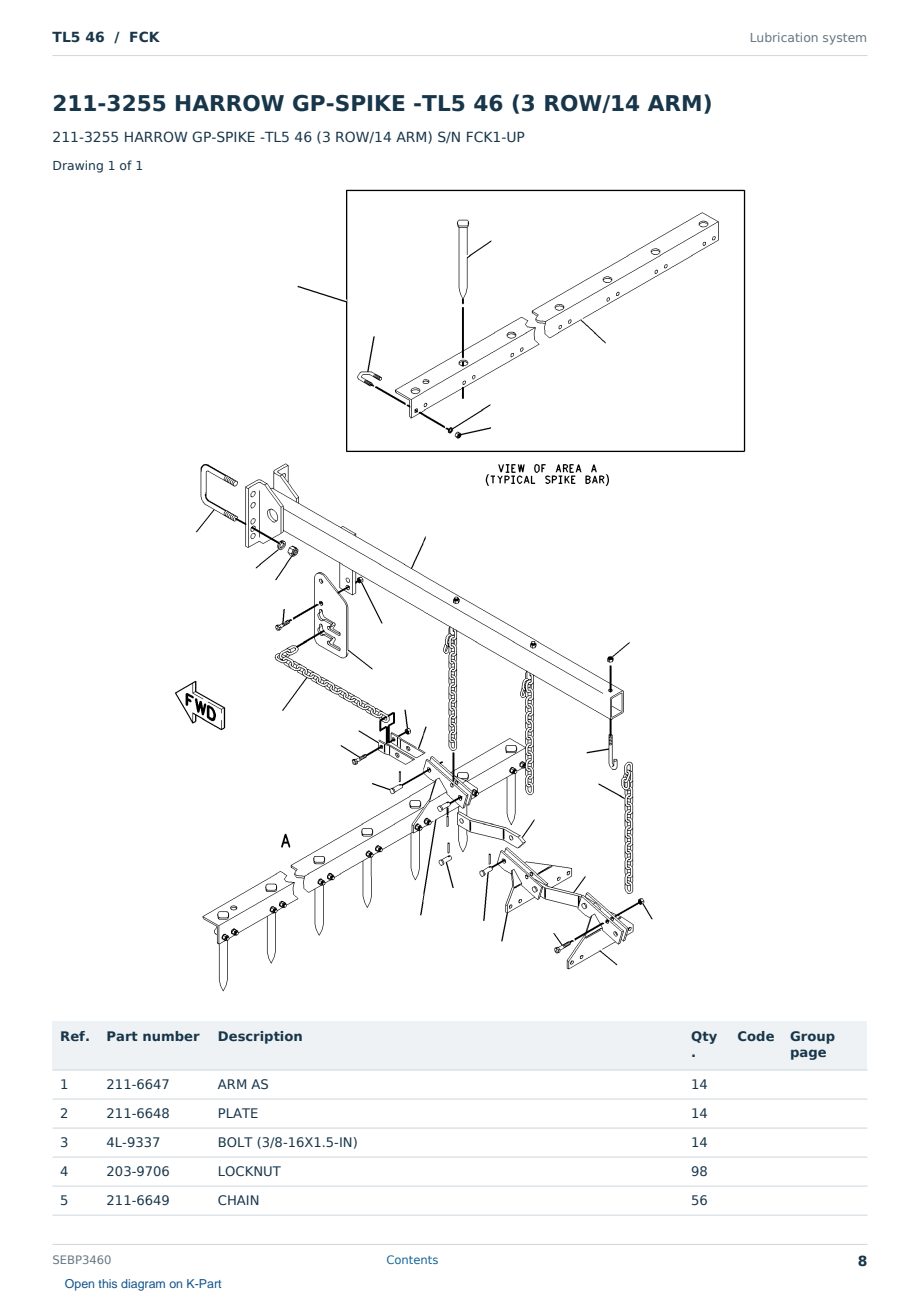 Caterpillar TL5 46 S/N FCK Partsbook SEBP3460 (English) - sample page 8 of 10 Caterpillar TL5 46 S/N FCK Partsbook SEBP3460 (English) - sample page 8 of 10