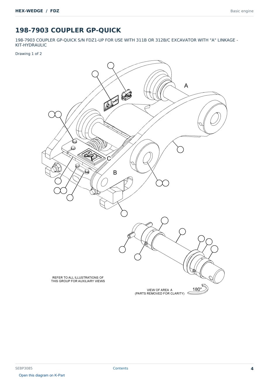 Caterpillar HEX-WEDGE S/N FDZ Partsbook SEBP3085 (English) - sample page 4 of 6 Caterpillar HEX-WEDGE S/N FDZ Partsbook SEBP3085 (English) - sample page 4 of 6