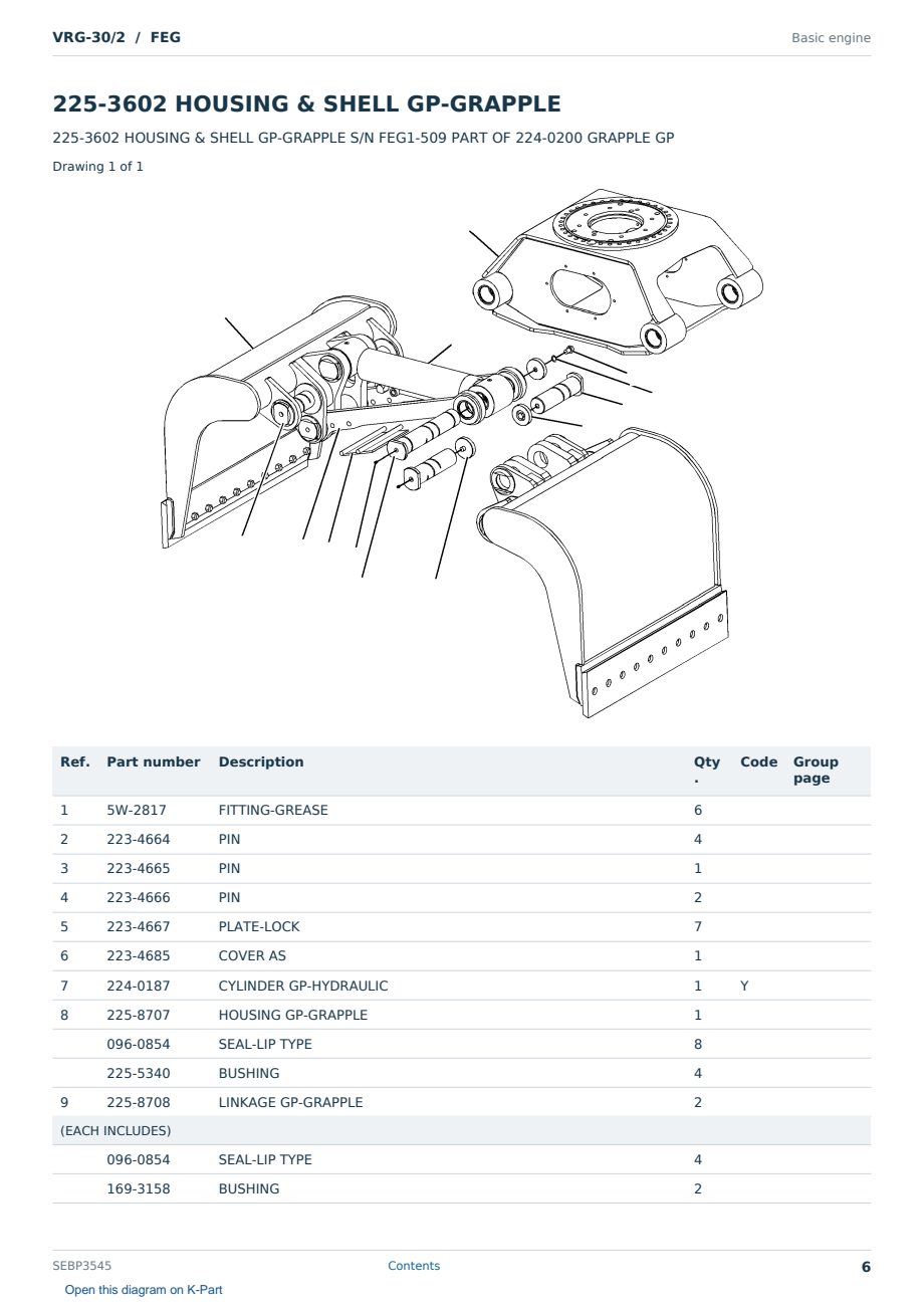 Caterpillar VRG-30/2 S/N FEG Partsbook SEBP3545 (English) - sample page 6 of 10 Caterpillar VRG-30/2 S/N FEG Partsbook SEBP3545 (English) - sample page 6 of 10