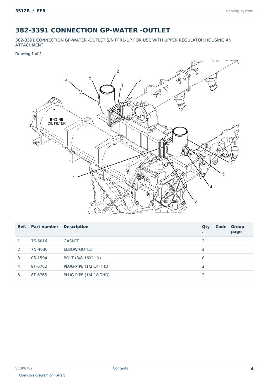 Caterpillar 3512B S/N FFR Partsbook SEBP6782 (English) - sample page 4 of 10 Caterpillar 3512B S/N FFR Partsbook SEBP6782 (English) - sample page 4 of 10