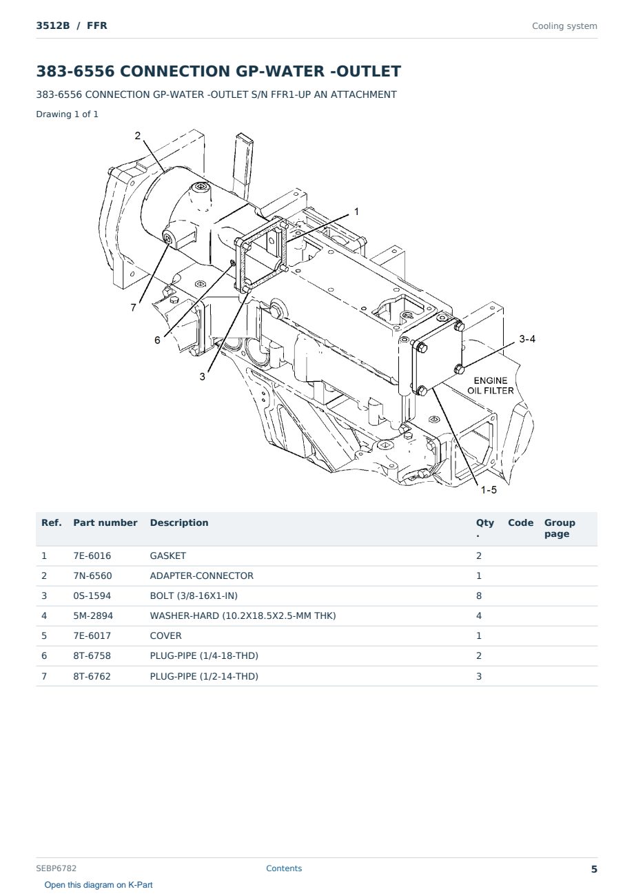 Caterpillar 3512B S/N FFR Partsbook SEBP6782 (English) - sample page 5 of 10 Caterpillar 3512B S/N FFR Partsbook SEBP6782 (English) - sample page 5 of 10