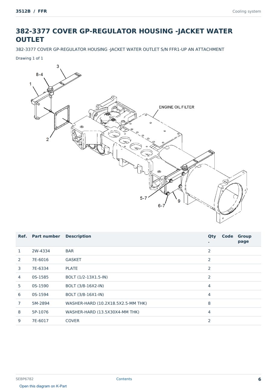 Caterpillar 3512B S/N FFR Partsbook SEBP6782 (English) - sample page 6 of 10 Caterpillar 3512B S/N FFR Partsbook SEBP6782 (English) - sample page 6 of 10