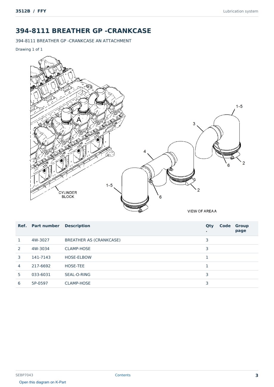 Caterpillar 3512B S/N FFY Partsbook SEBP7043 (English) - sample page 3 of 10 Caterpillar 3512B S/N FFY Partsbook SEBP7043 (English) - sample page 3 of 10