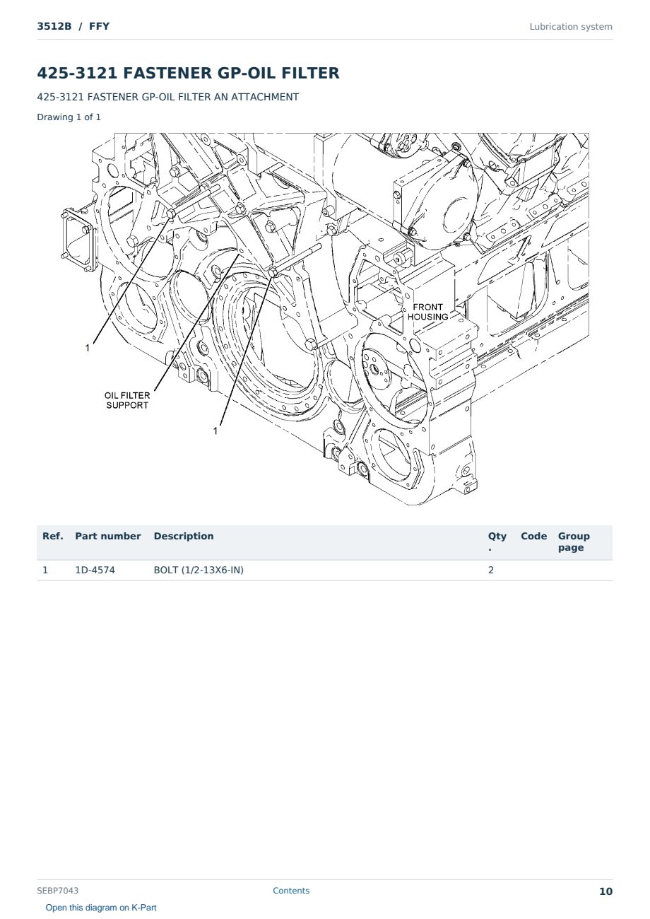 Caterpillar 3512B S/N FFY Partsbook SEBP7043 (English) - sample page 10 of 10 Caterpillar 3512B S/N FFY Partsbook SEBP7043 (English) - sample page 10 of 10