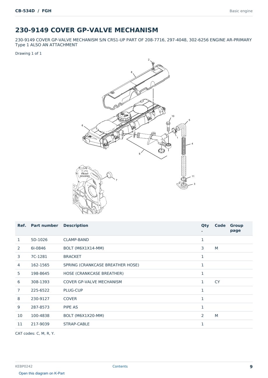 Caterpillar CB-534D S/N FGH Partsbook KEBP0242 (English) - sample page 9 of 10 Caterpillar CB-534D S/N FGH Partsbook KEBP0242 (English) - sample page 9 of 10