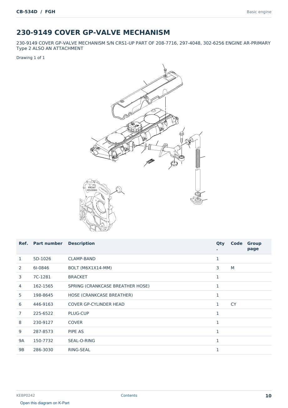 Caterpillar CB-534D S/N FGH Partsbook KEBP0242 (English) - sample page 10 of 10 Caterpillar CB-534D S/N FGH Partsbook KEBP0242 (English) - sample page 10 of 10