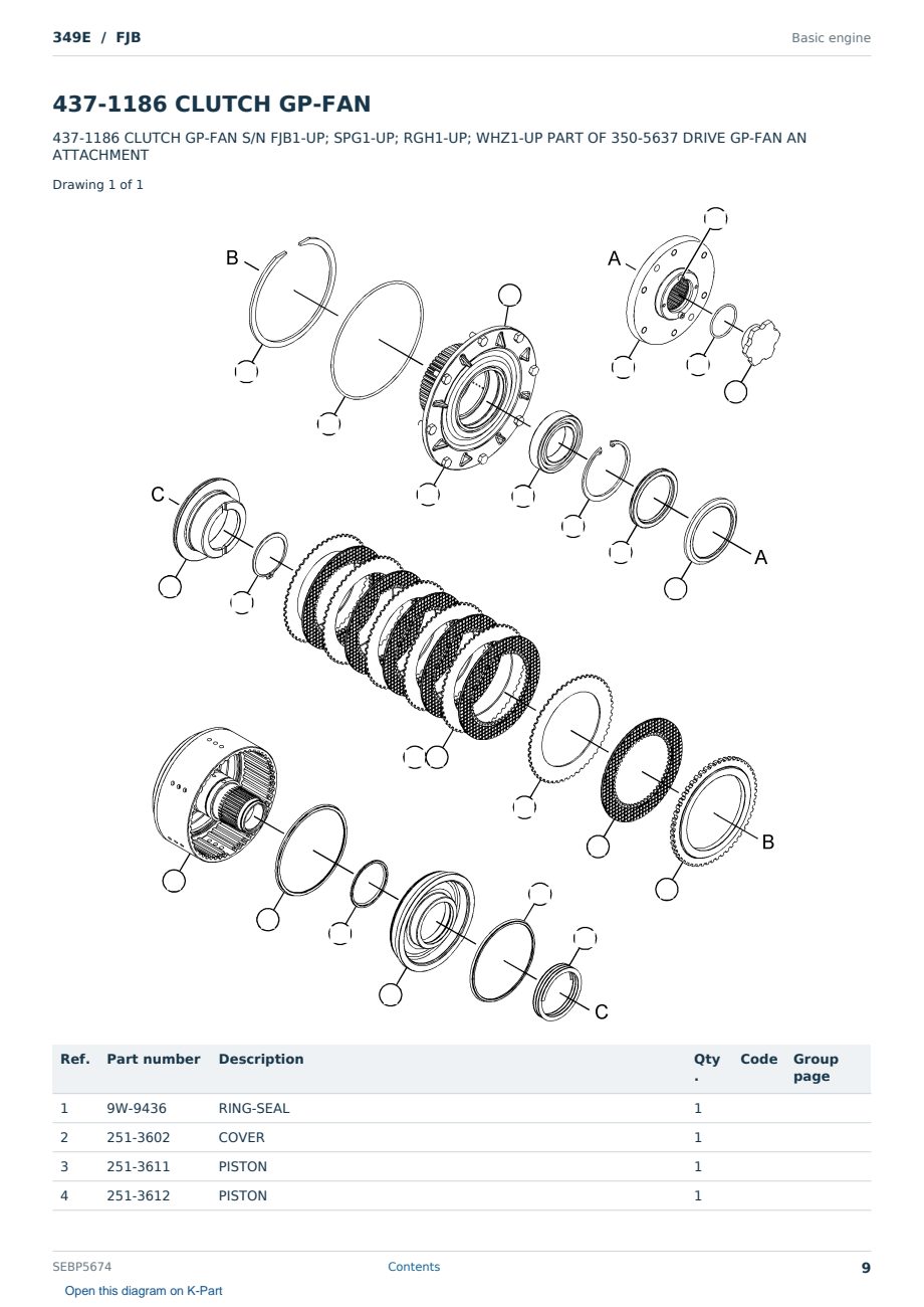 Caterpillar 349E S/N FJB Partsbook SEBP5674 (English) - sample page 9 of 10 Caterpillar 349E S/N FJB Partsbook SEBP5674 (English) - sample page 9 of 10