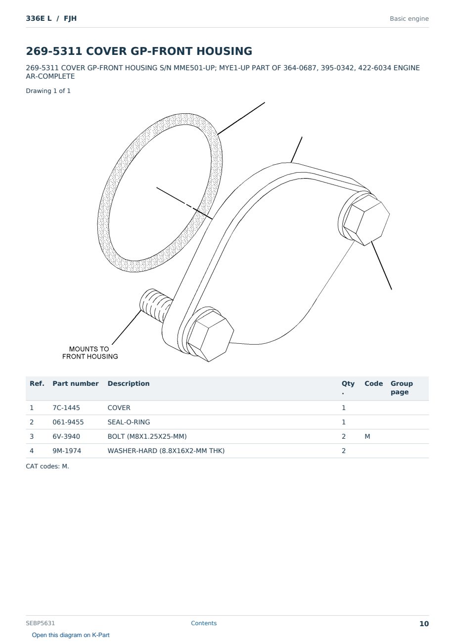 Caterpillar 336E L S/N FJH Partsbook SEBP5631 (English) - sample page 10 of 10 Caterpillar 336E L S/N FJH Partsbook SEBP5631 (English) - sample page 10 of 10