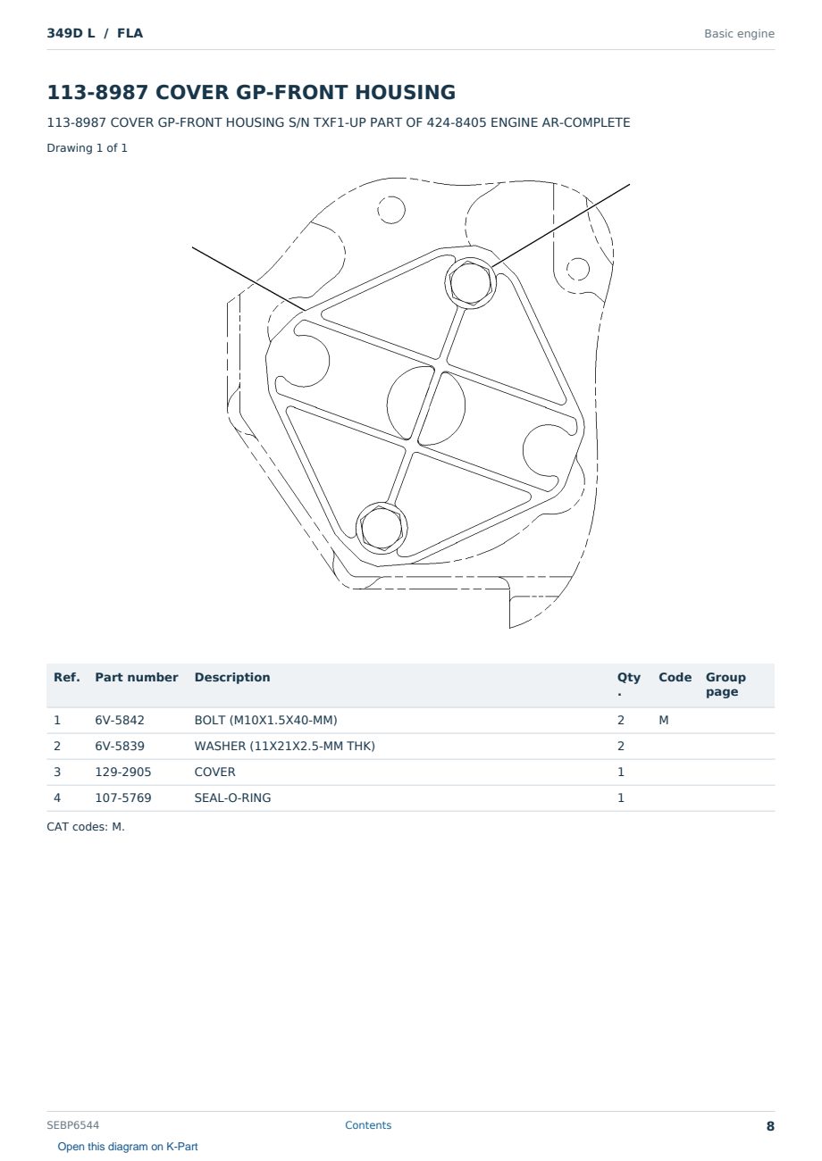 Caterpillar 349D L S/N FLA Partsbook SEBP6544 (English) - sample page 8 of 10 Caterpillar 349D L S/N FLA Partsbook SEBP6544 (English) - sample page 8 of 10