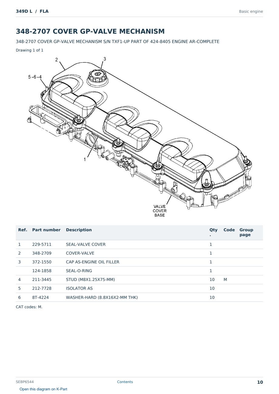 Caterpillar 349D L S/N FLA Partsbook SEBP6544 (English) - sample page 10 of 10 Caterpillar 349D L S/N FLA Partsbook SEBP6544 (English) - sample page 10 of 10