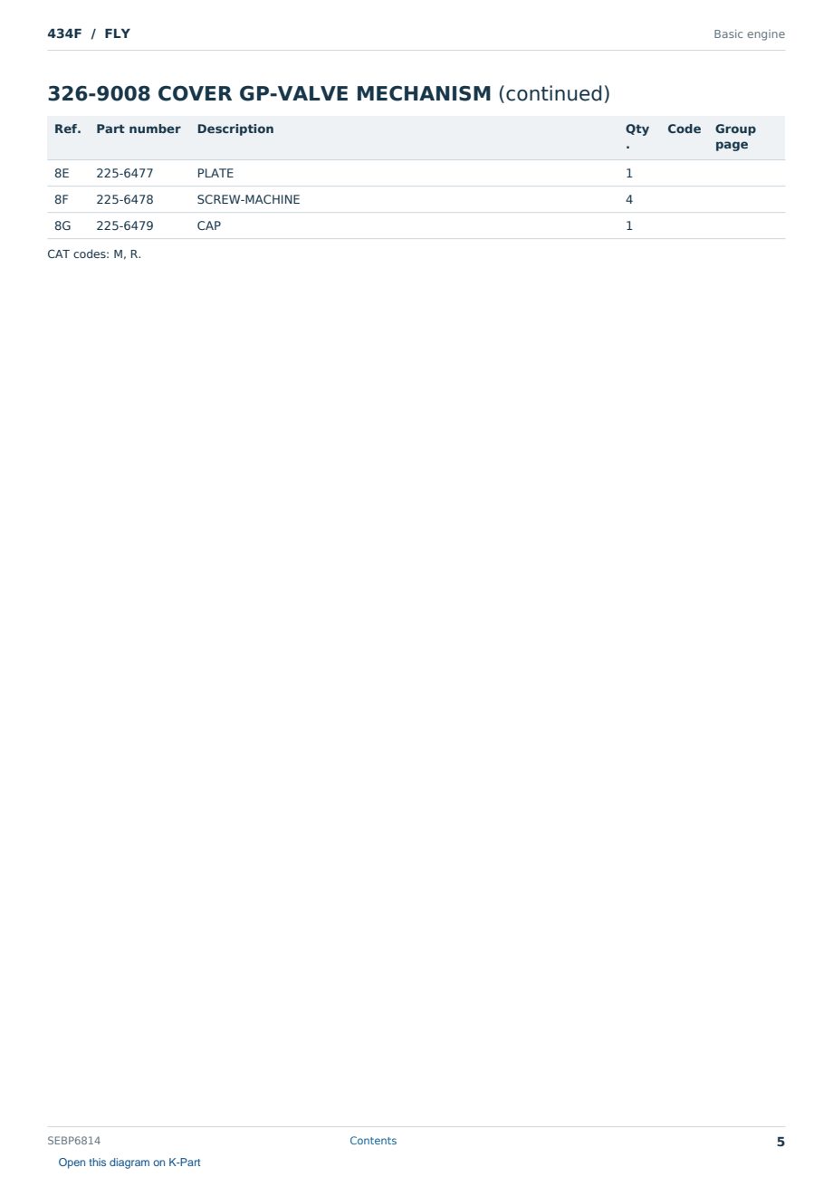 Caterpillar 434F S/N FLY Partsbook SEBP6814 (English) - sample page 5 of 10 Caterpillar 434F S/N FLY Partsbook SEBP6814 (English) - sample page 5 of 10