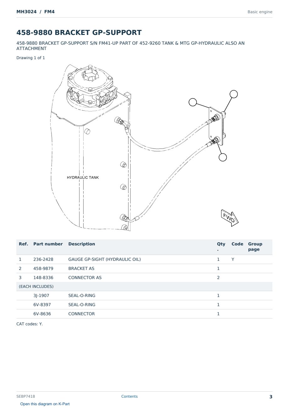 Caterpillar MH3024 S/N FM4 Partsbook SEBP7418 (English) - sample page 3 of 10 Caterpillar MH3024 S/N FM4 Partsbook SEBP7418 (English) - sample page 3 of 10