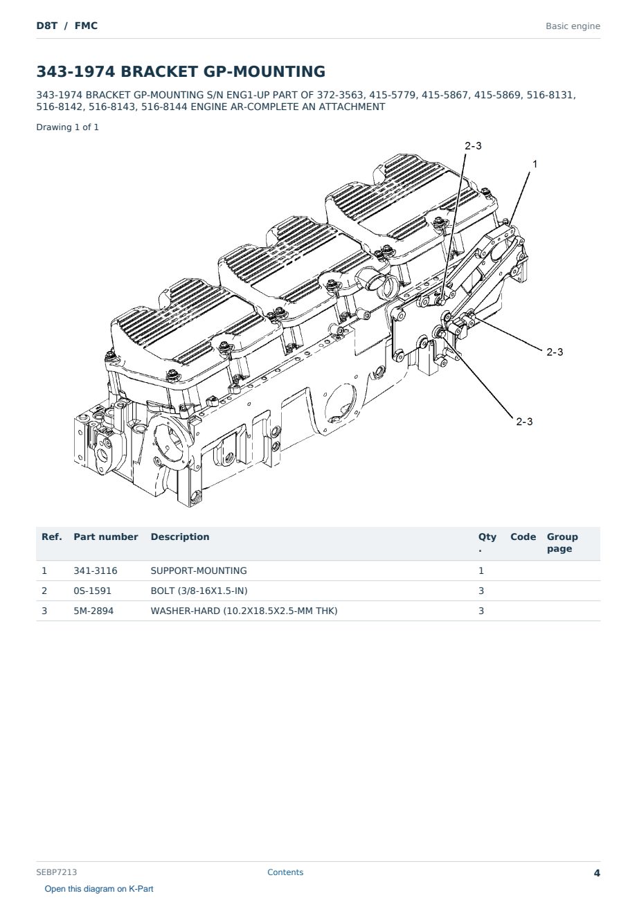 Caterpillar D8T S/N FMC Partsbook SEBP7213 (English) - sample page 4 of 10 Caterpillar D8T S/N FMC Partsbook SEBP7213 (English) - sample page 4 of 10
