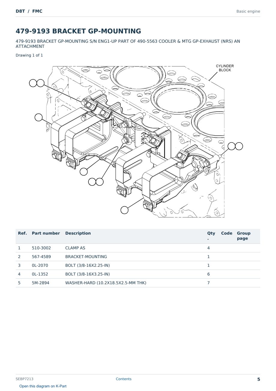 Caterpillar D8T S/N FMC Partsbook SEBP7213 (English) - sample page 5 of 10 Caterpillar D8T S/N FMC Partsbook SEBP7213 (English) - sample page 5 of 10