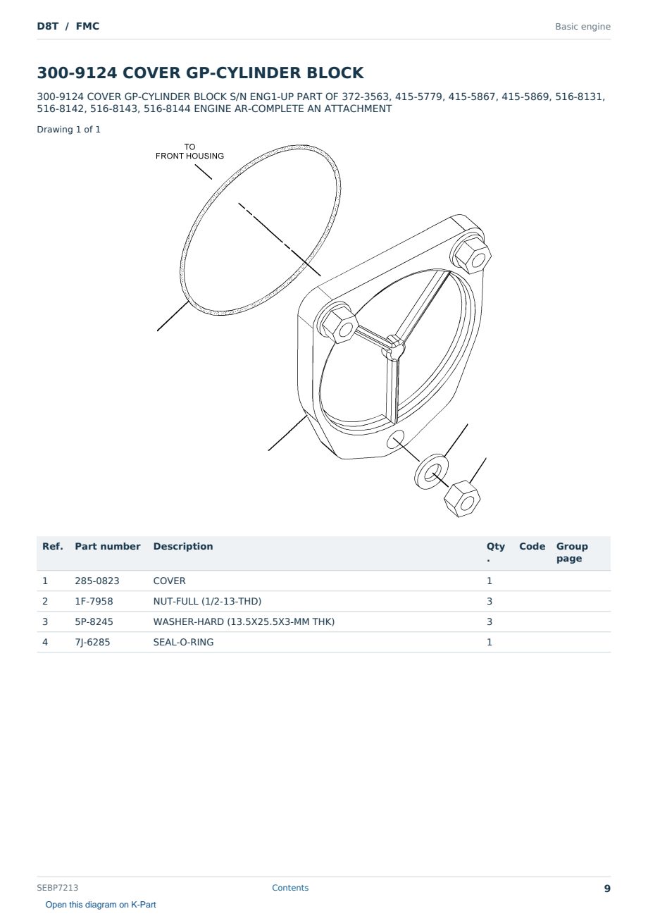 Caterpillar D8T S/N FMC Partsbook SEBP7213 (English) - sample page 9 of 10 Caterpillar D8T S/N FMC Partsbook SEBP7213 (English) - sample page 9 of 10