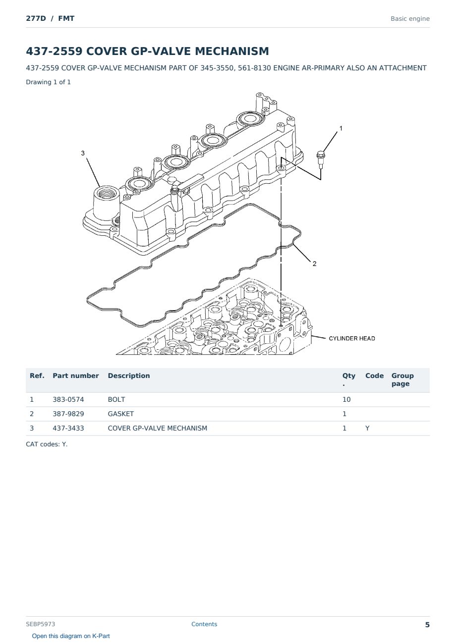 Caterpillar 277D S/N FMT Partsbook SEBP5973 (English) - sample page 5 of 10 Caterpillar 277D S/N FMT Partsbook SEBP5973 (English) - sample page 5 of 10