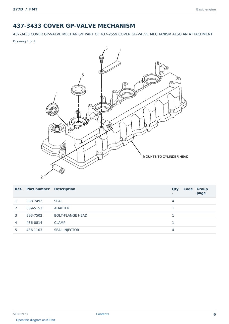 Caterpillar 277D S/N FMT Partsbook SEBP5973 (English) - sample page 6 of 10 Caterpillar 277D S/N FMT Partsbook SEBP5973 (English) - sample page 6 of 10
