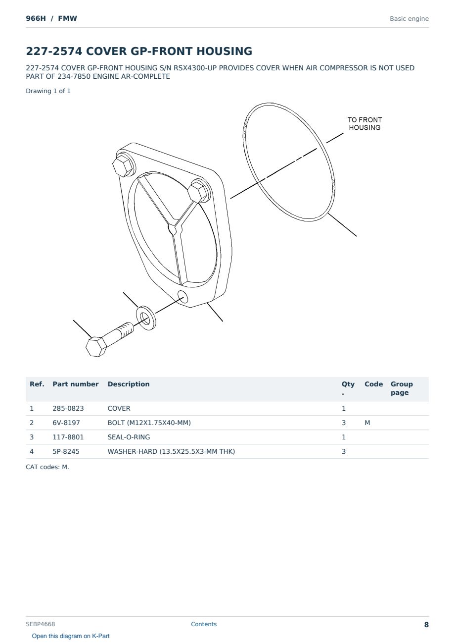 Caterpillar 966H S/N FMW Partsbook SEBP4668 (English) - sample page 8 of 10 Caterpillar 966H S/N FMW Partsbook SEBP4668 (English) - sample page 8 of 10