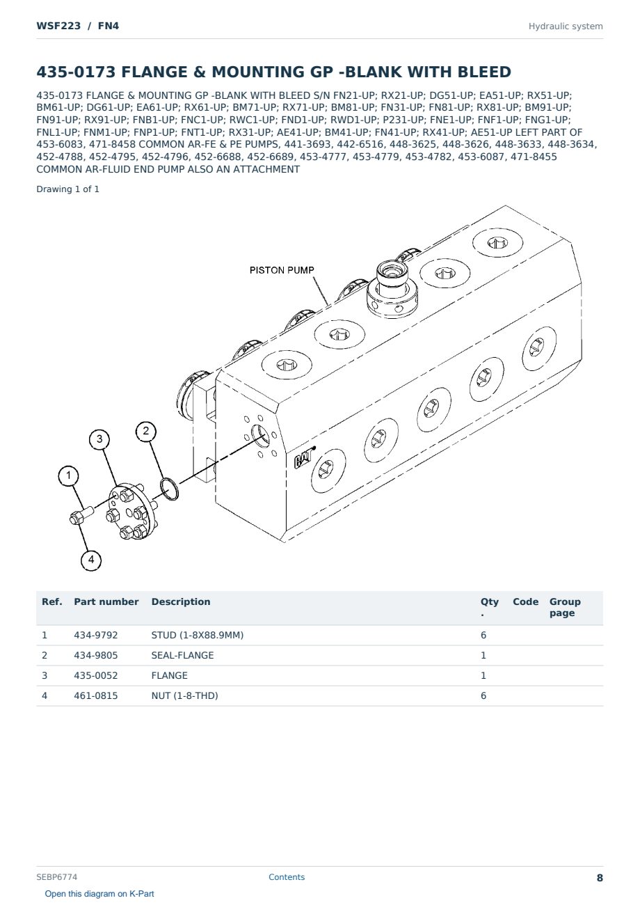 Caterpillar WSF223 S/N FN4 Partsbook SEBP6774 (English) - sample page 8 of 10 Caterpillar WSF223 S/N FN4 Partsbook SEBP6774 (English) - sample page 8 of 10
