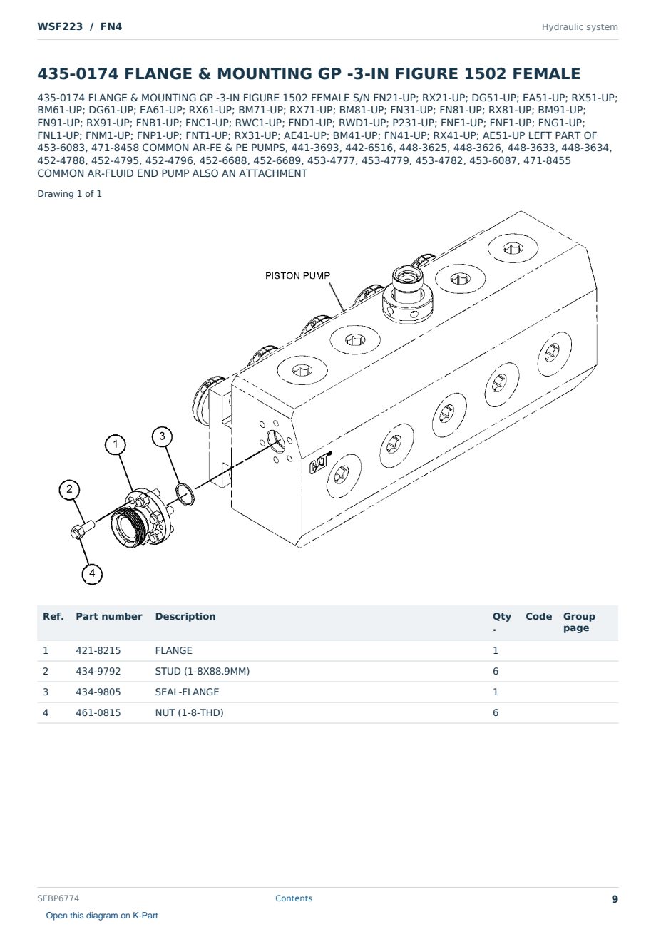 Caterpillar WSF223 S/N FN4 Partsbook SEBP6774 (English) - sample page 9 of 10 Caterpillar WSF223 S/N FN4 Partsbook SEBP6774 (English) - sample page 9 of 10
