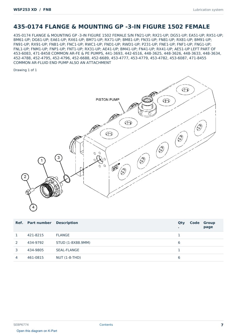 Caterpillar WSF253 XD S/N FN8 Partsbook SEBP6774 (English) - sample page 7 of 10 Caterpillar WSF253 XD S/N FN8 Partsbook SEBP6774 (English) - sample page 7 of 10