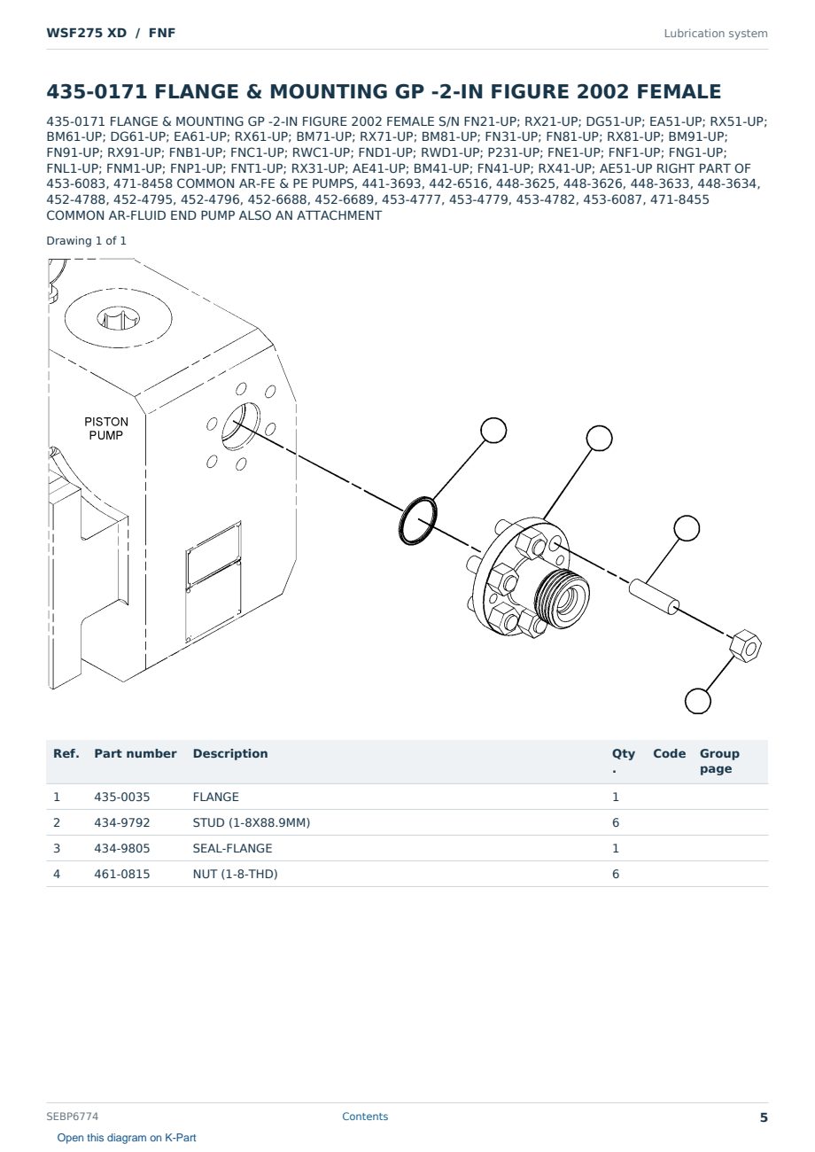 Caterpillar WSF275 XD S/N FNF Partsbook SEBP6774 (English) - sample page 5 of 10 Caterpillar WSF275 XD S/N FNF Partsbook SEBP6774 (English) - sample page 5 of 10