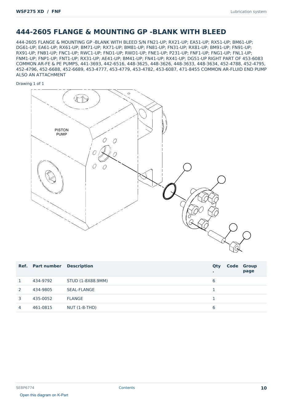Caterpillar WSF275 XD S/N FNF Partsbook SEBP6774 (English) - sample page 10 of 10 Caterpillar WSF275 XD S/N FNF Partsbook SEBP6774 (English) - sample page 10 of 10