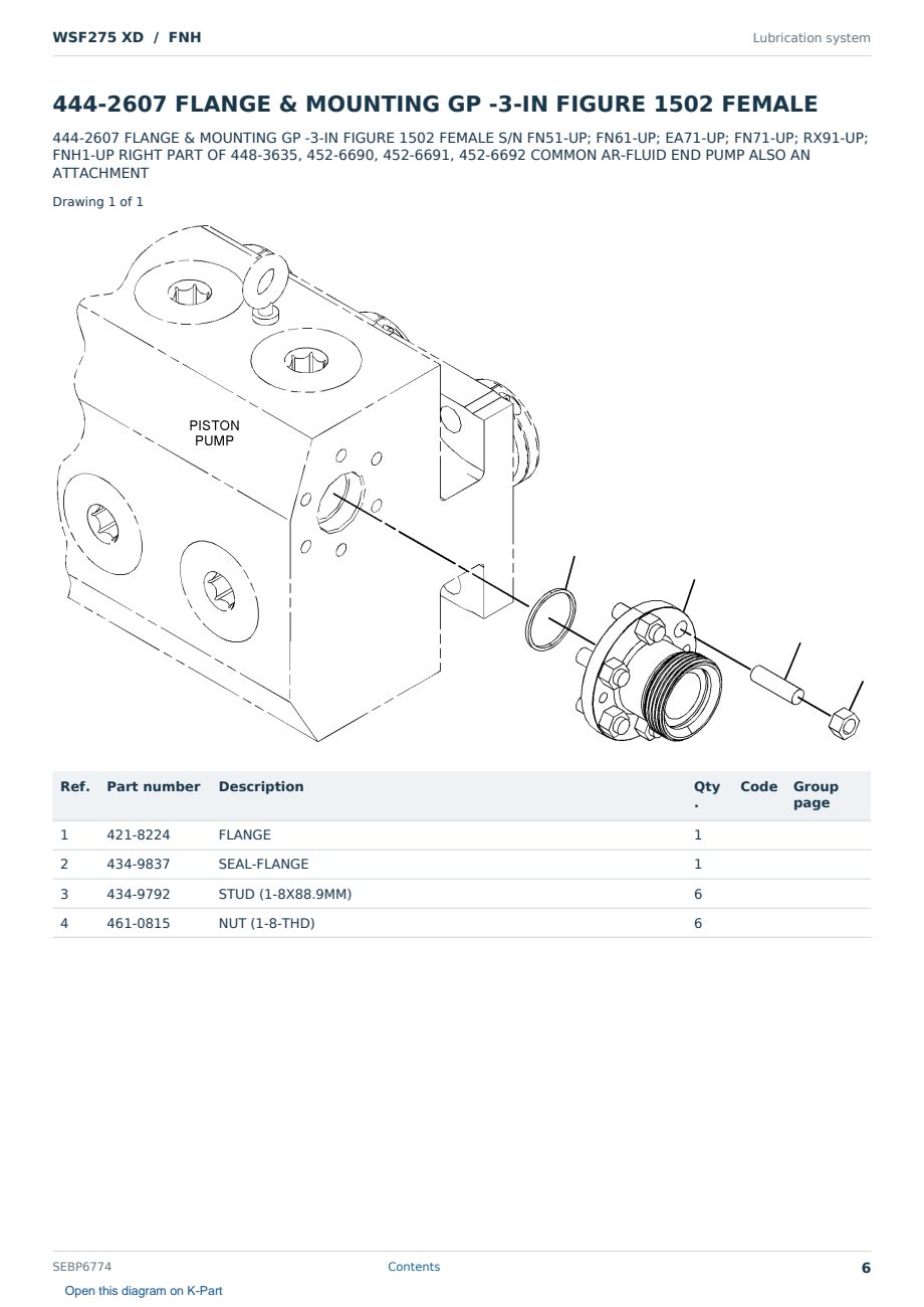 Caterpillar WSF275 XD S/N FNH Partsbook SEBP6774 (English) - sample page 6 of 10 Caterpillar WSF275 XD S/N FNH Partsbook SEBP6774 (English) - sample page 6 of 10