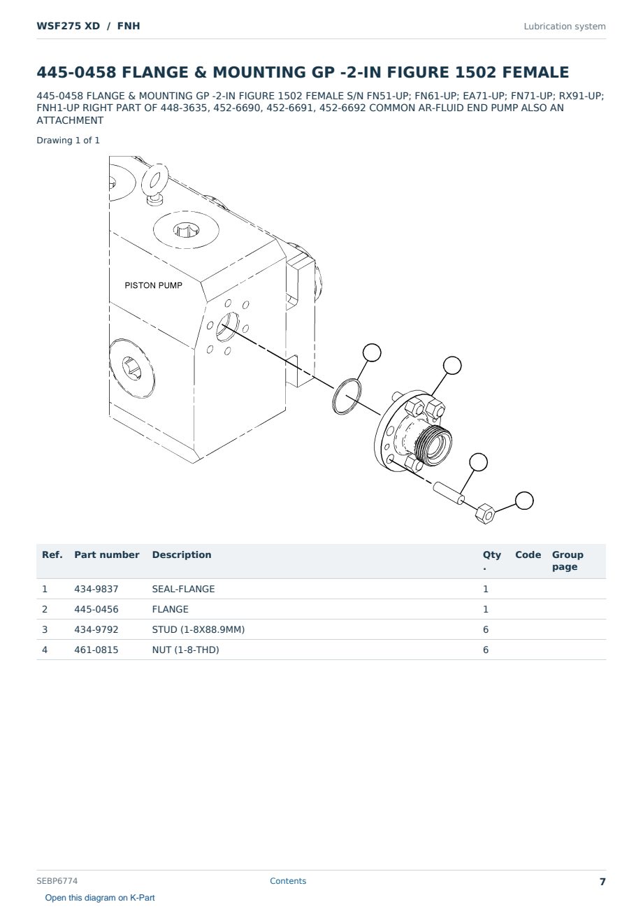 Caterpillar WSF275 XD S/N FNH Partsbook SEBP6774 (English) - sample page 7 of 10 Caterpillar WSF275 XD S/N FNH Partsbook SEBP6774 (English) - sample page 7 of 10