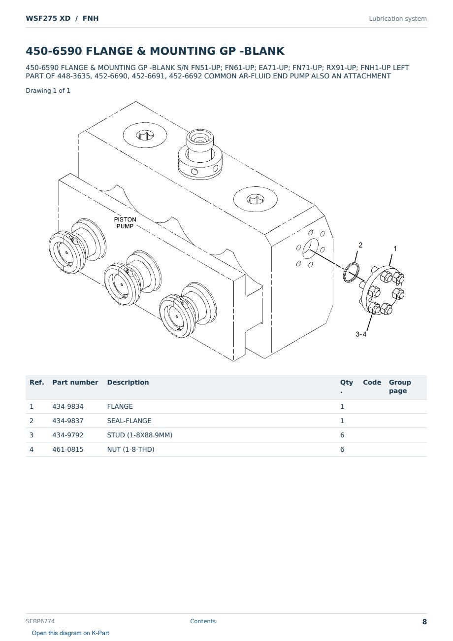 Caterpillar WSF275 XD S/N FNH Partsbook SEBP6774 (English) - sample page 8 of 10 Caterpillar WSF275 XD S/N FNH Partsbook SEBP6774 (English) - sample page 8 of 10