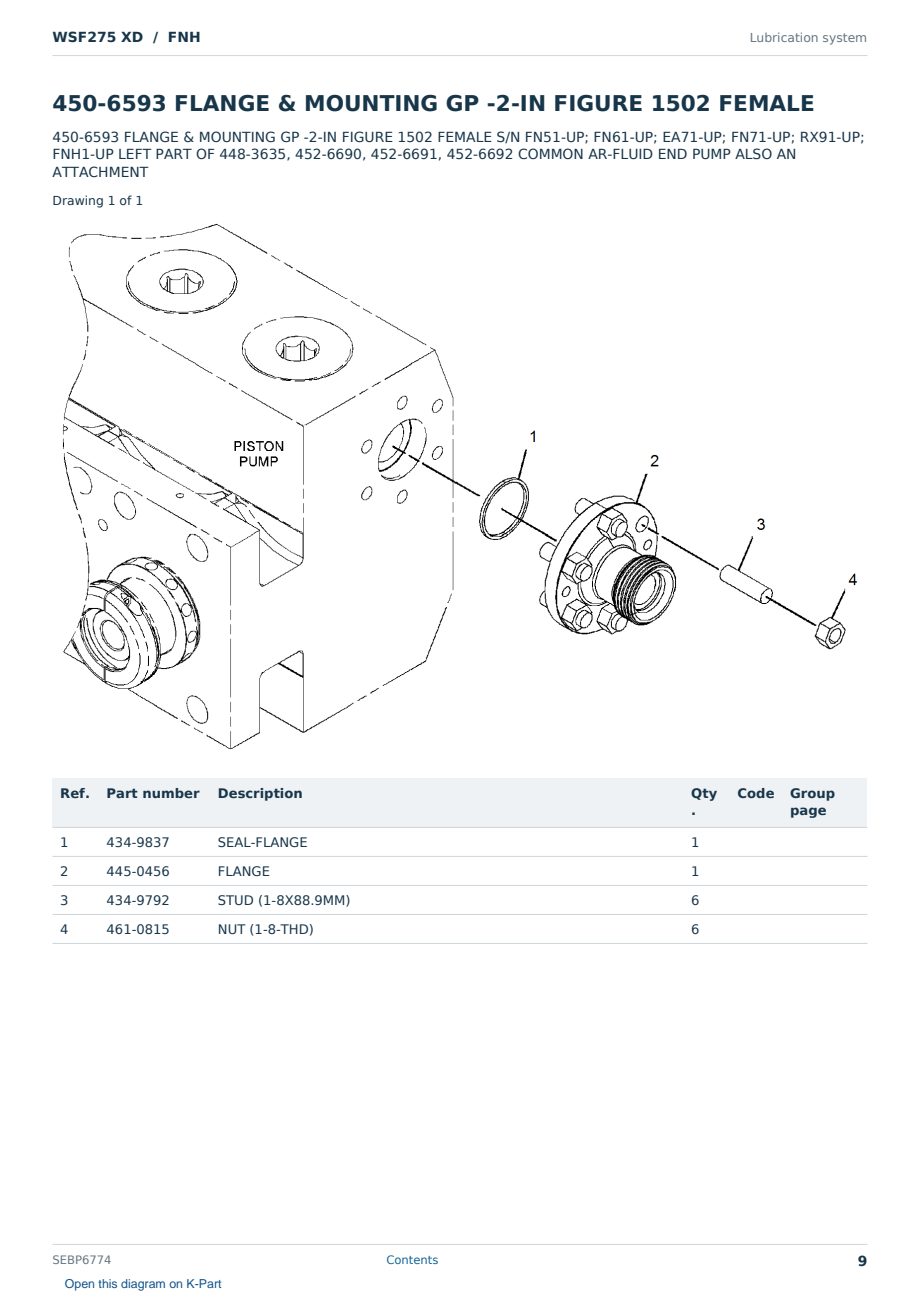 Caterpillar WSF275 XD S/N FNH Partsbook SEBP6774 (English) - sample page 9 of 10 Caterpillar WSF275 XD S/N FNH Partsbook SEBP6774 (English) - sample page 9 of 10