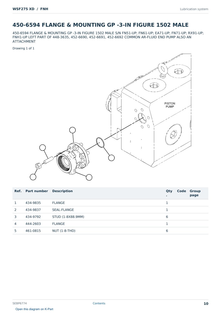 Caterpillar WSF275 XD S/N FNH Partsbook SEBP6774 (English) - sample page 10 of 10 Caterpillar WSF275 XD S/N FNH Partsbook SEBP6774 (English) - sample page 10 of 10