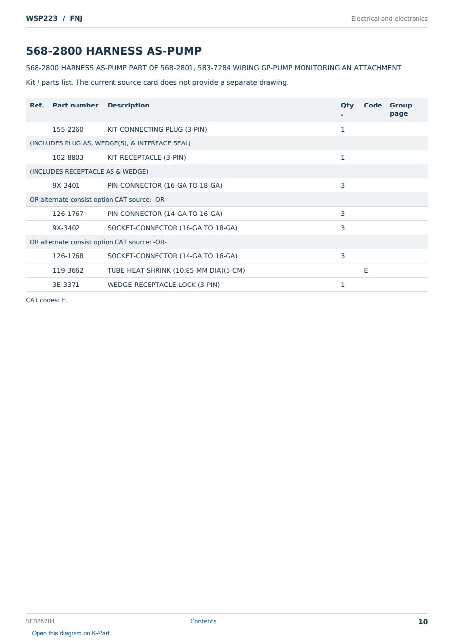 Caterpillar WSP223 S/N FNJ Partsbook SEBP6784 (English) - sample page 10 of 10 Caterpillar WSP223 S/N FNJ Partsbook SEBP6784 (English) - sample page 10 of 10