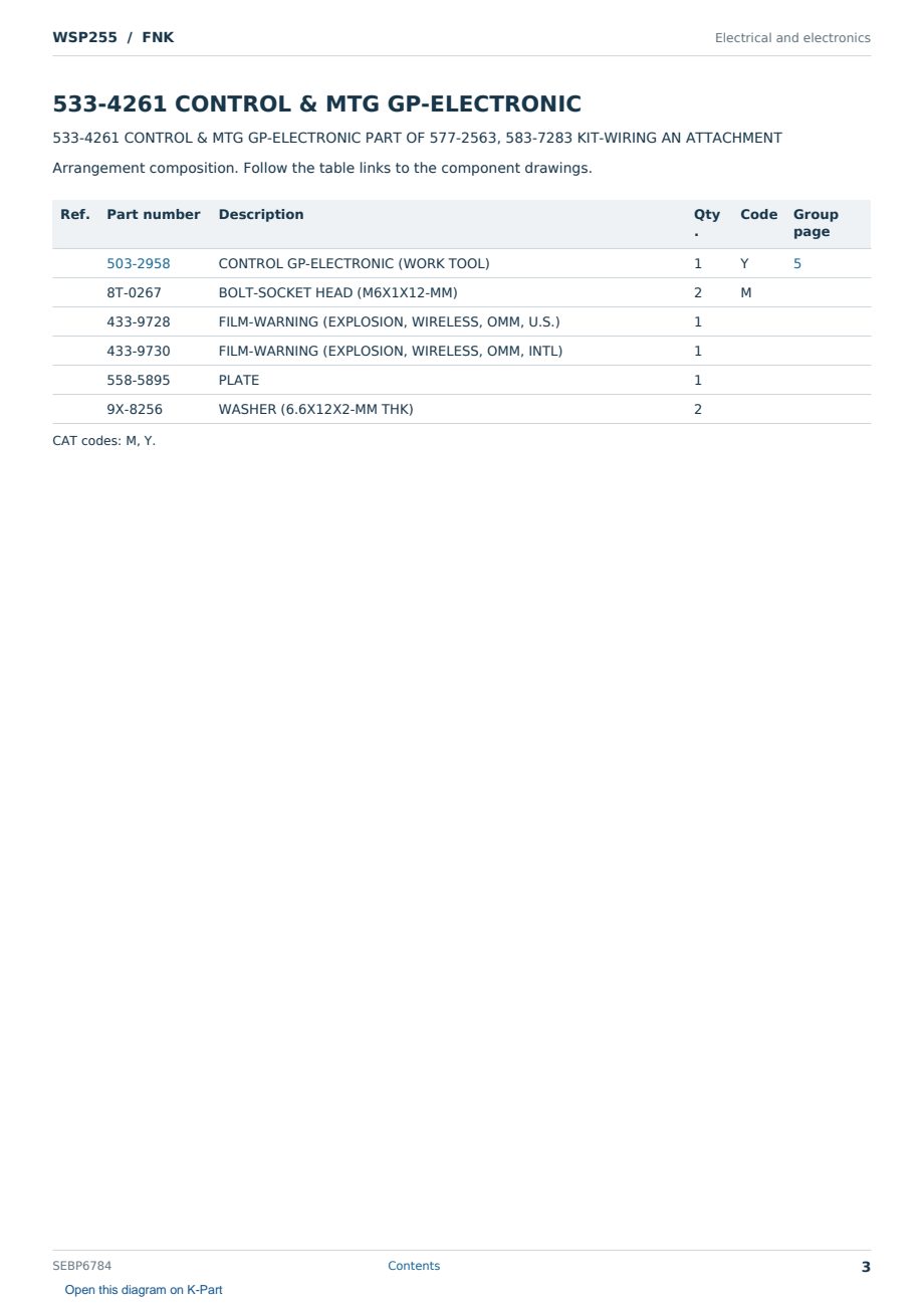 Caterpillar WSP255 S/N FNK Partsbook SEBP6784 (English) - sample page 3 of 10 Caterpillar WSP255 S/N FNK Partsbook SEBP6784 (English) - sample page 3 of 10