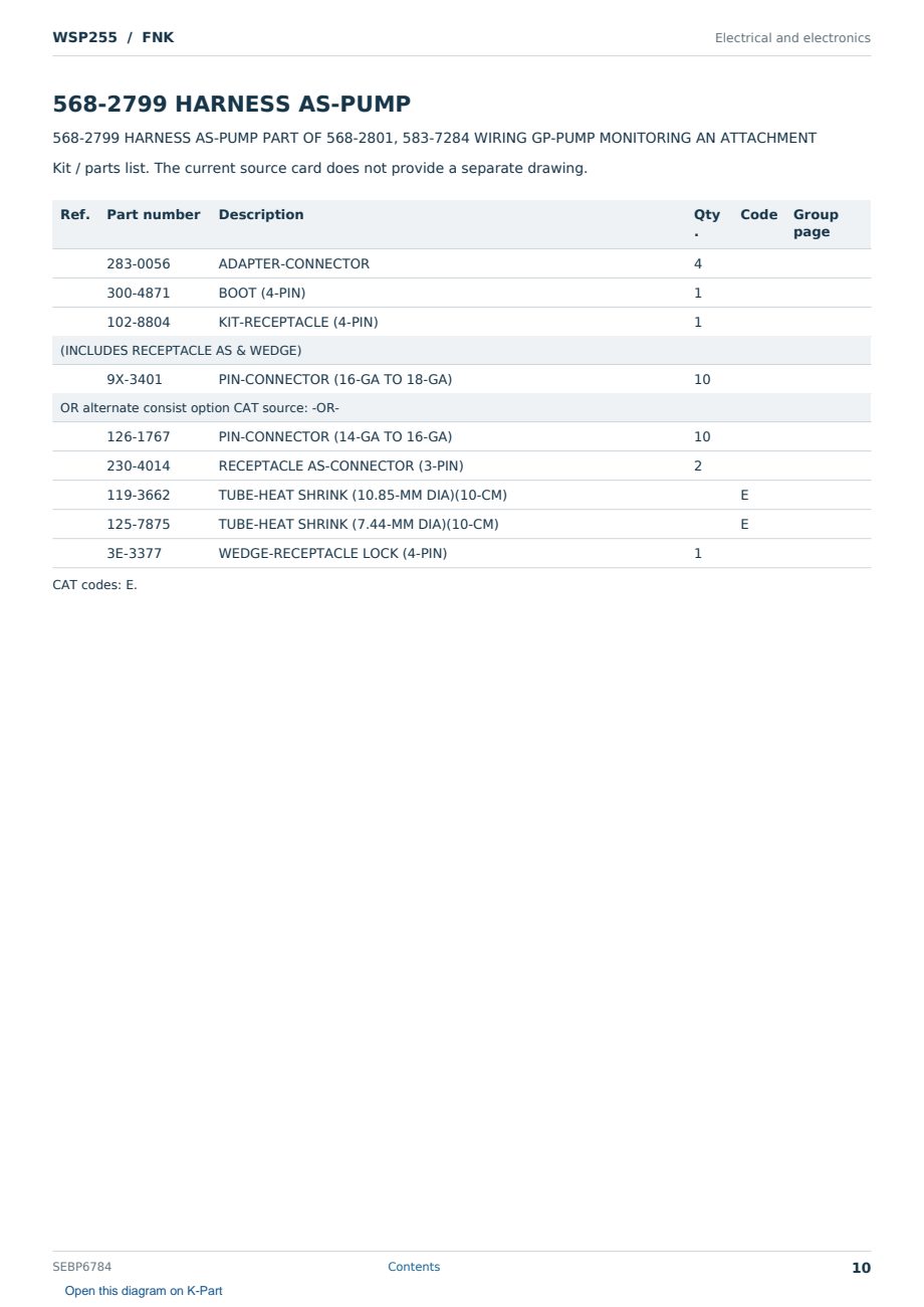 Caterpillar WSP255 S/N FNK Partsbook SEBP6784 (English) - sample page 10 of 10 Caterpillar WSP255 S/N FNK Partsbook SEBP6784 (English) - sample page 10 of 10