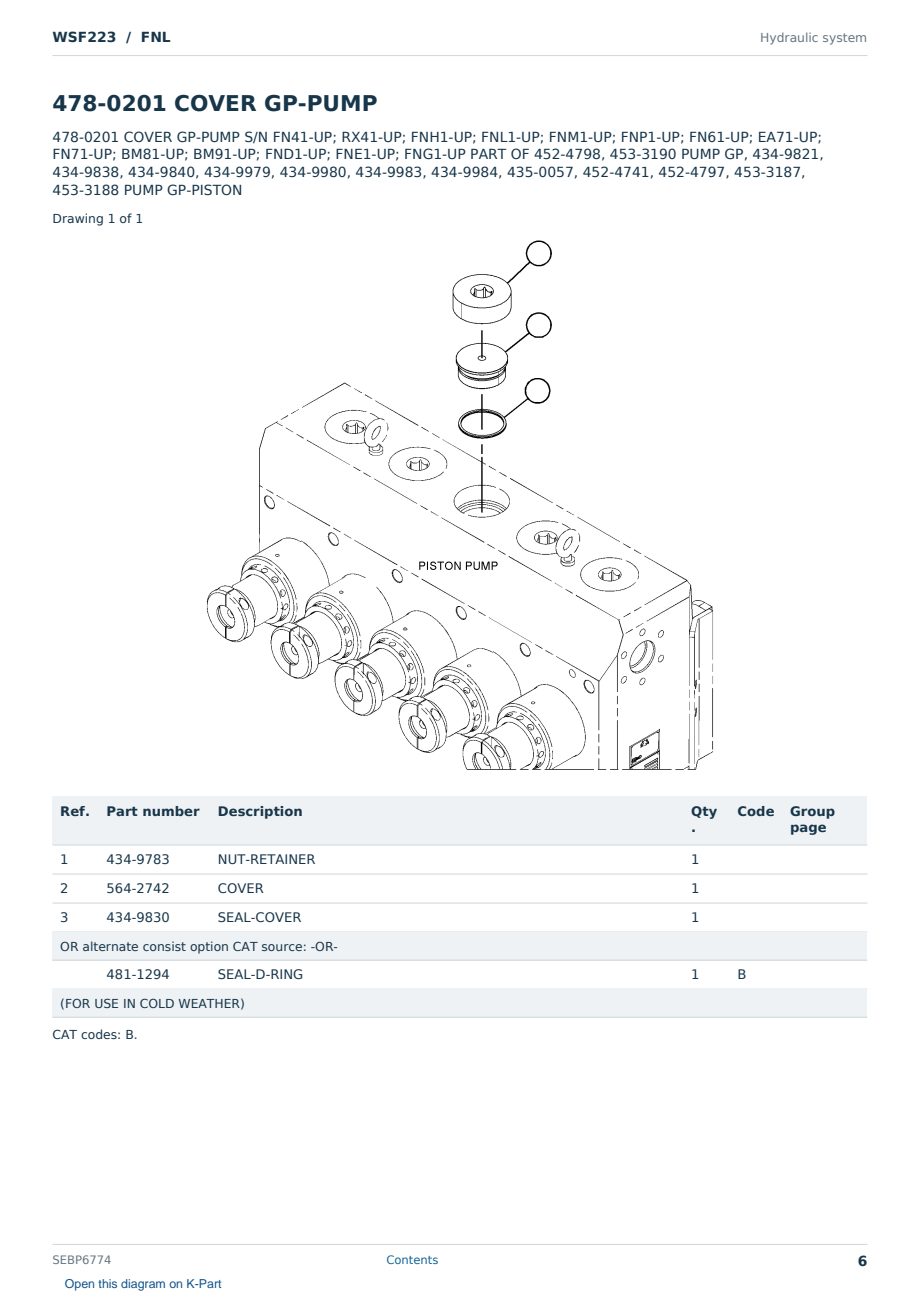 Caterpillar WSF223 S/N FNL Partsbook SEBP6774 (English) - sample page 6 of 10 Caterpillar WSF223 S/N FNL Partsbook SEBP6774 (English) - sample page 6 of 10