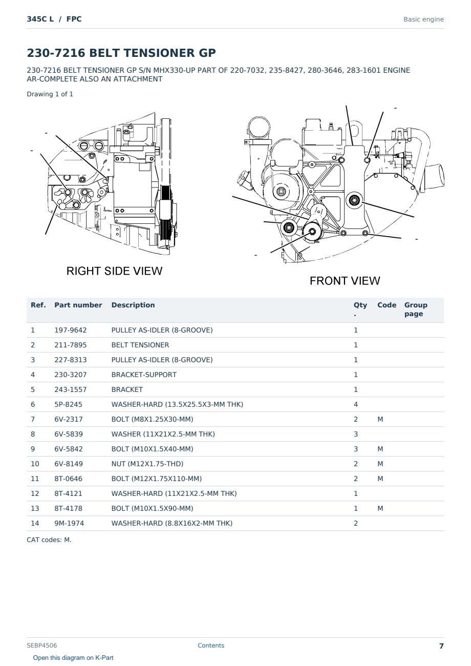 Caterpillar 345C L S/N FPC Partsbook SEBP4506 (English) - sample page 7 of 10 Caterpillar 345C L S/N FPC Partsbook SEBP4506 (English) - sample page 7 of 10