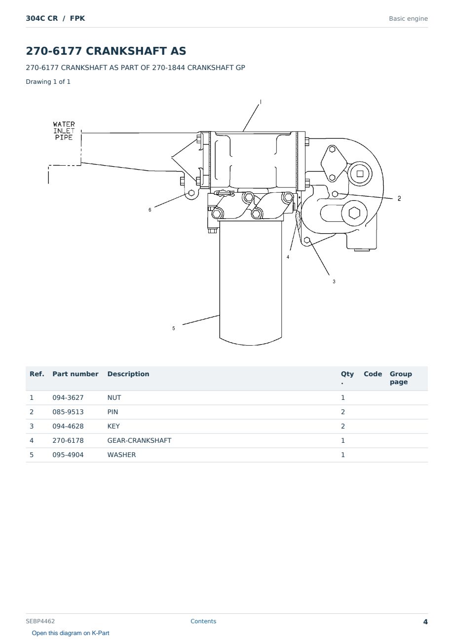 Caterpillar 304C CR S/N FPK Partsbook SEBP4462 (English) - sample page 4 of 10 Caterpillar 304C CR S/N FPK Partsbook SEBP4462 (English) - sample page 4 of 10