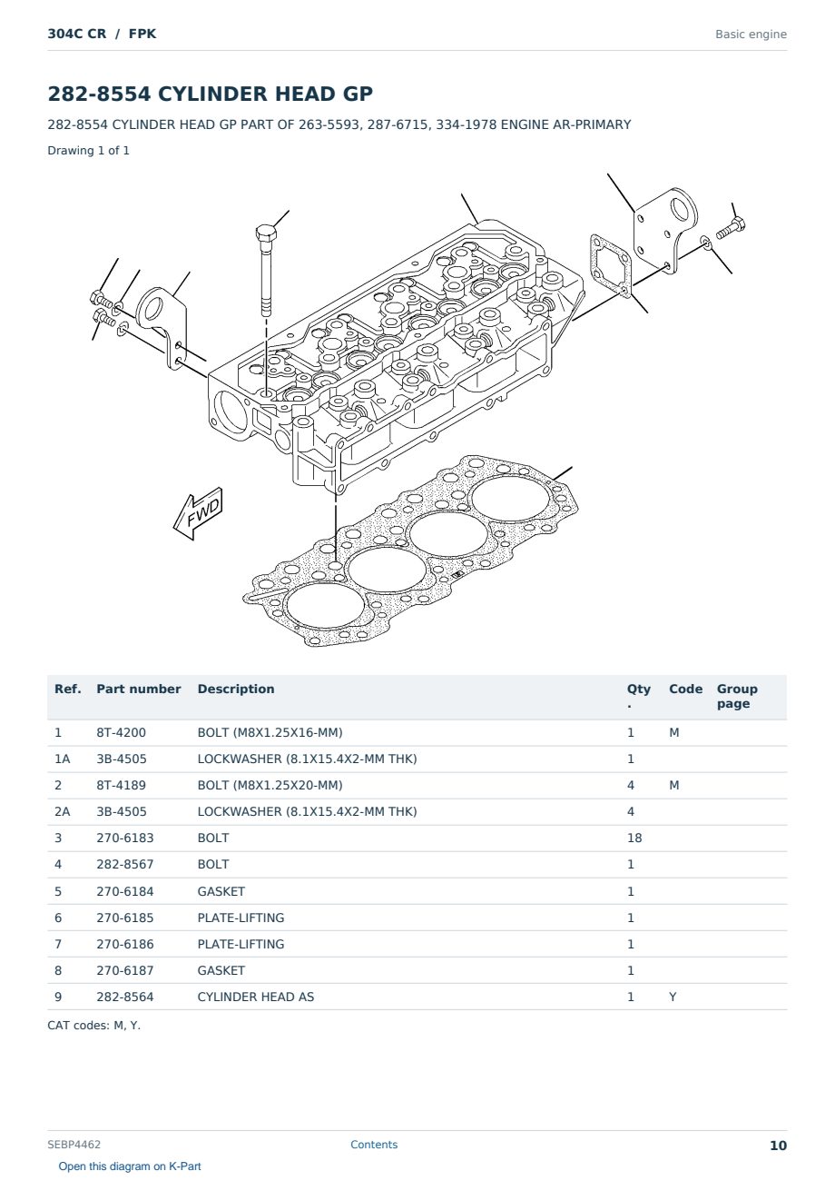 Caterpillar 304C CR S/N FPK Partsbook SEBP4462 (English) - sample page 10 of 10 Caterpillar 304C CR S/N FPK Partsbook SEBP4462 (English) - sample page 10 of 10