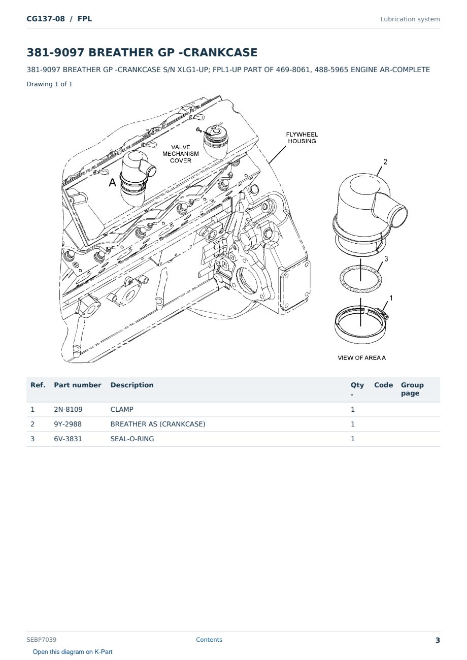 Caterpillar CG137-08 S/N FPL Partsbook SEBP7039 (English) - sample page 3 of 10 Caterpillar CG137-08 S/N FPL Partsbook SEBP7039 (English) - sample page 3 of 10